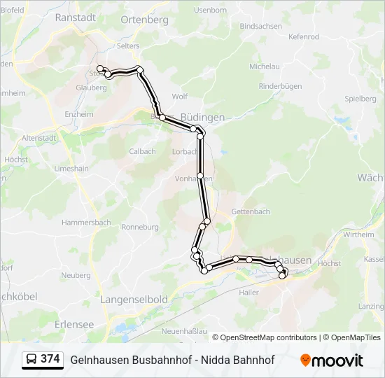 374 Bus Line Map