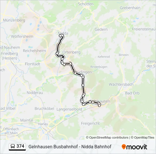 374 Bus Line Map