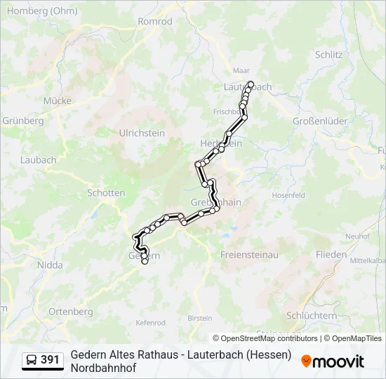 391 Bus Line Map