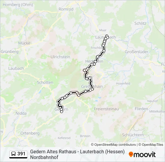 391 Bus Line Map