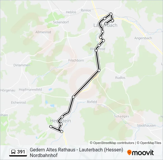 391 Bus Line Map