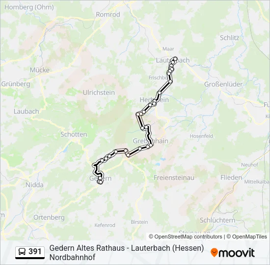391 Bus Line Map