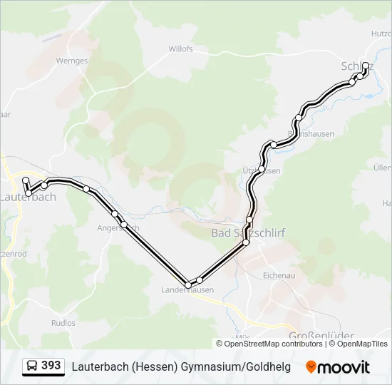 393 Bus Line Map