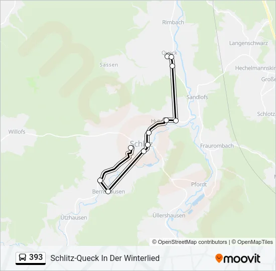393 Bus Line Map