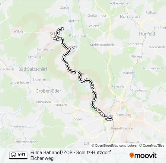 591 Bus Line Map