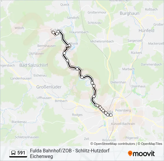 591 Bus Line Map