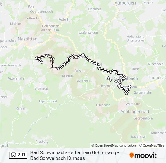 201 Bus Line Map