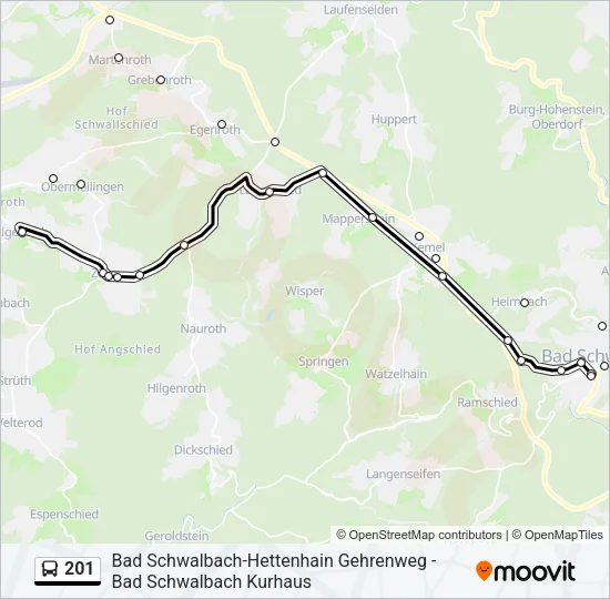 201 Bus Line Map