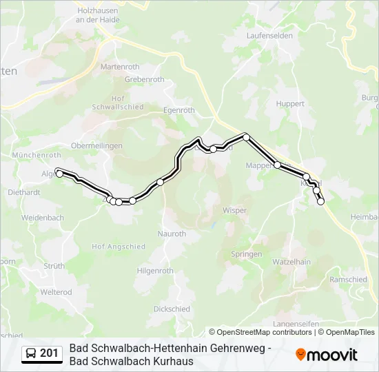 201 Bus Line Map