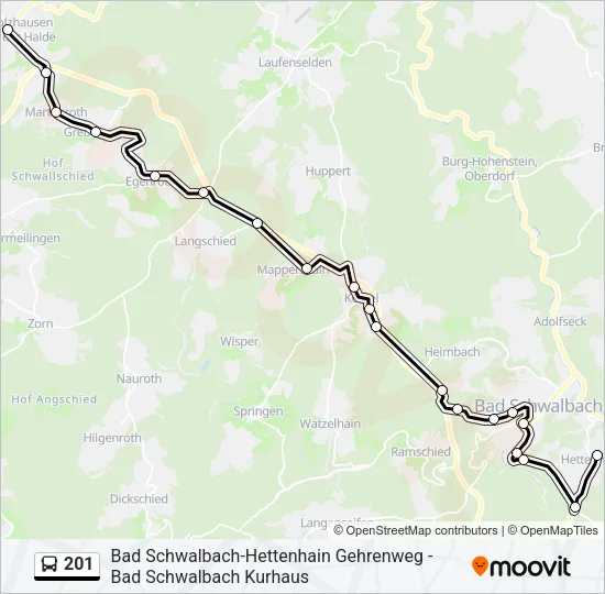 201 Bus Line Map