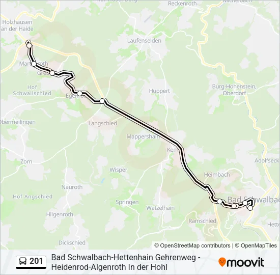 201 Bus Line Map