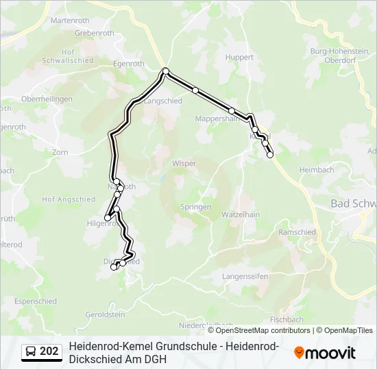 202 Bus Line Map