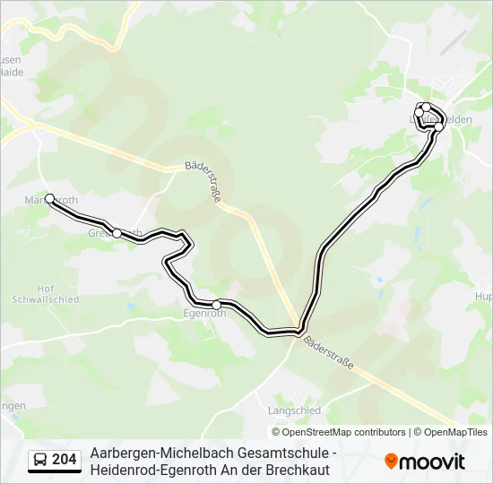 204 Bus Line Map
