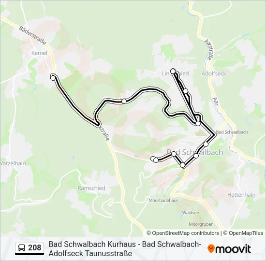 208 Bus Line Map