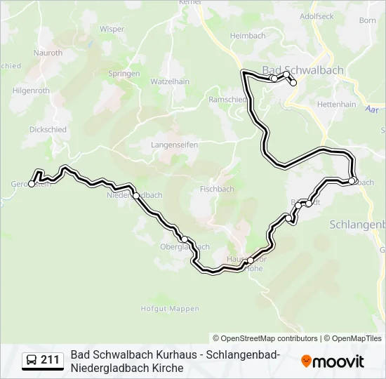 211 Bus Line Map
