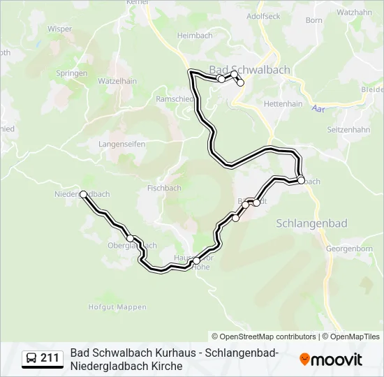 211 Bus Line Map