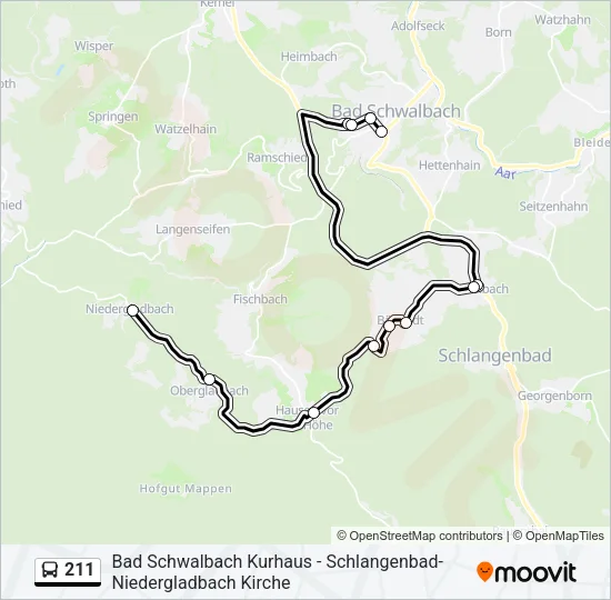 211 Bus Line Map