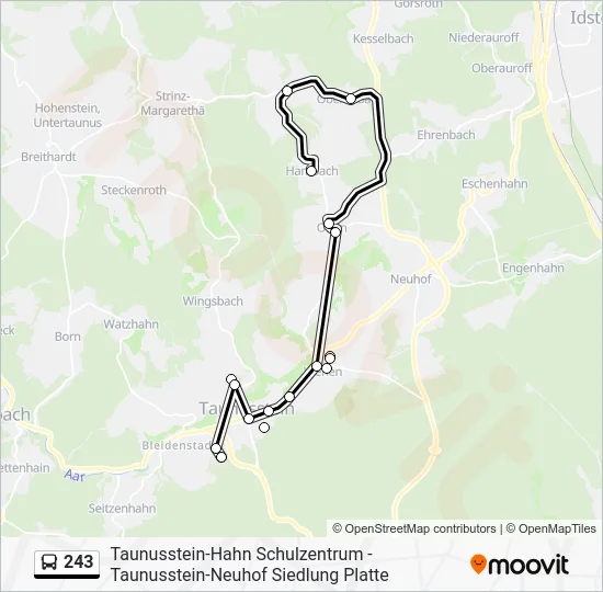 Автобус 243: карта маршрута