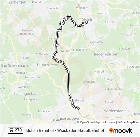 Автобус 270: карта маршрута