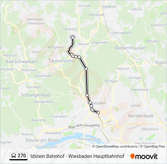 Автобус 270: карта маршрута