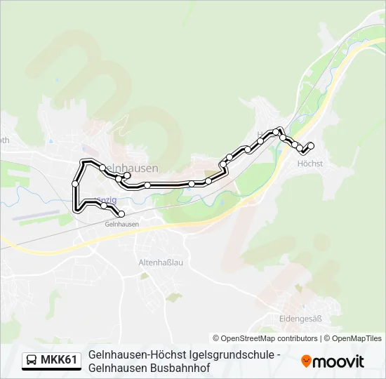 Автобус MKK61: карта маршрута