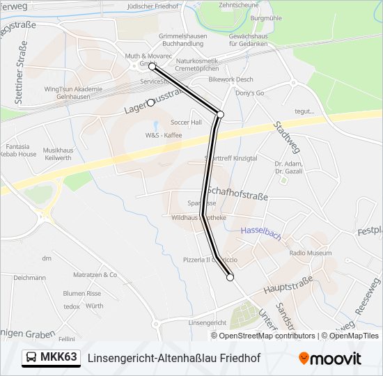 MKK63 Bus Line Map