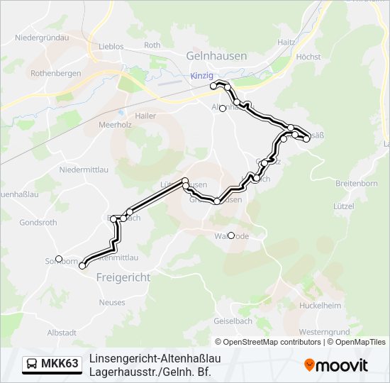 MKK63 Bus Line Map