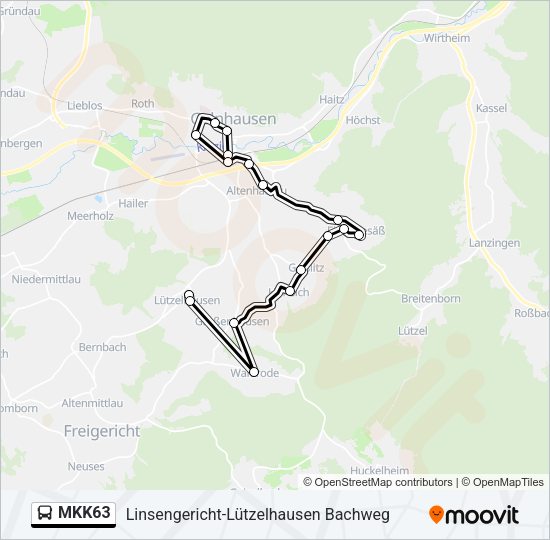 MKK63 Bus Line Map