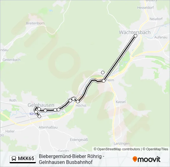 MKK65 Bus Line Map