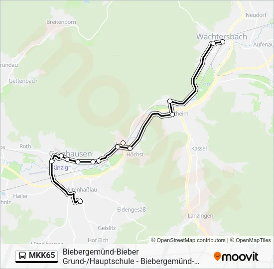 MKK65 Bus Line Map