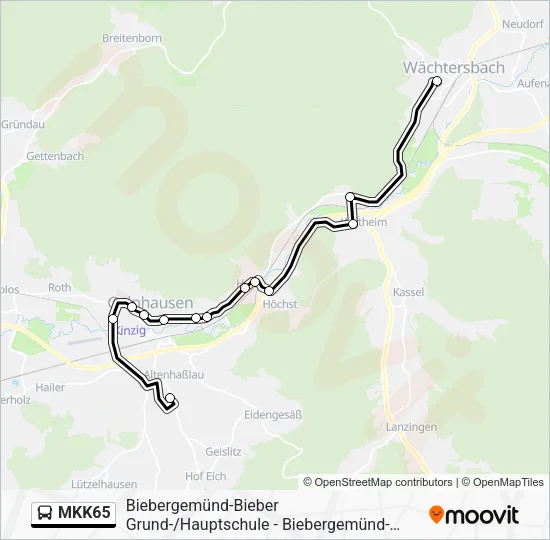 MKK65 Bus Line Map