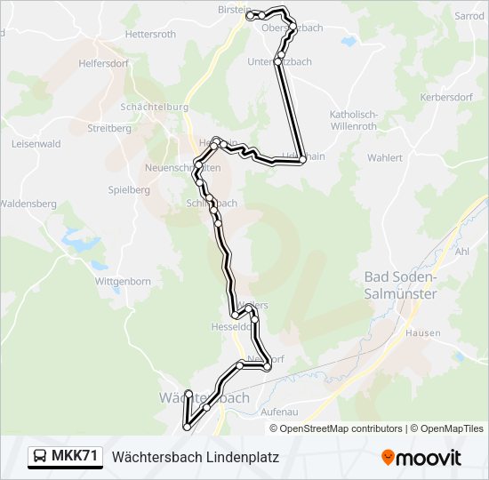 MKK71 Bus Line Map