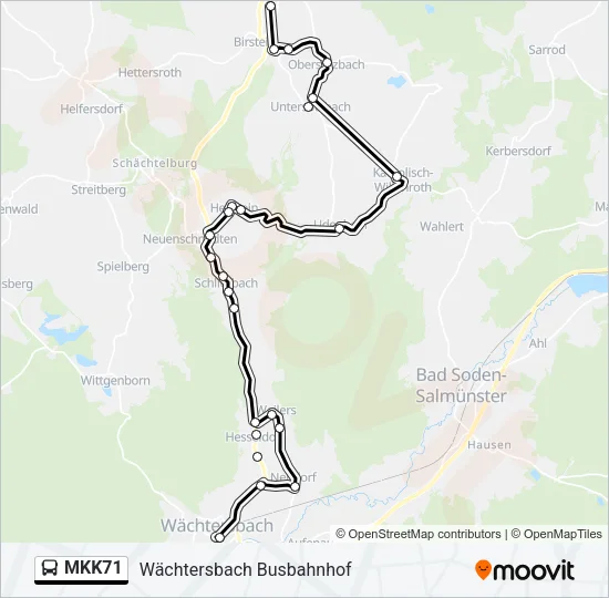 MKK71 Bus Line Map