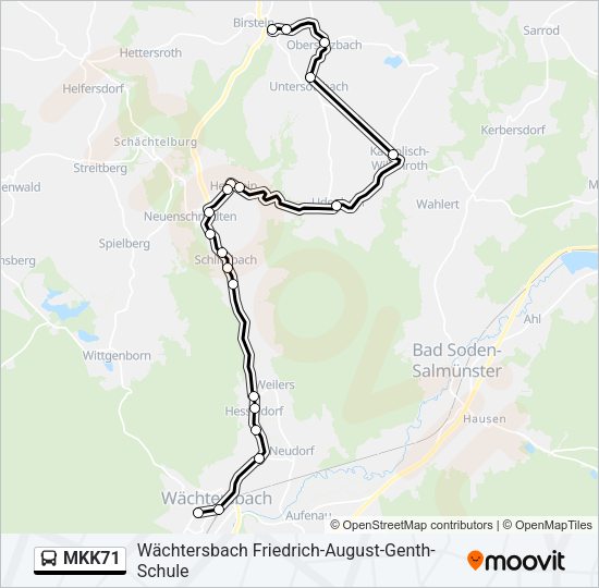 MKK71 Bus Line Map