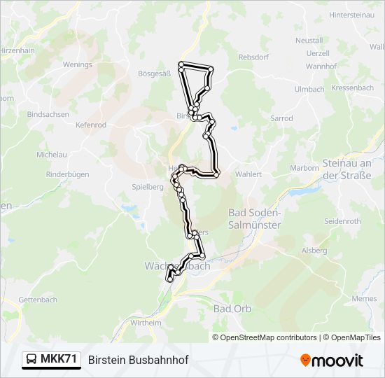 MKK71 Bus Line Map