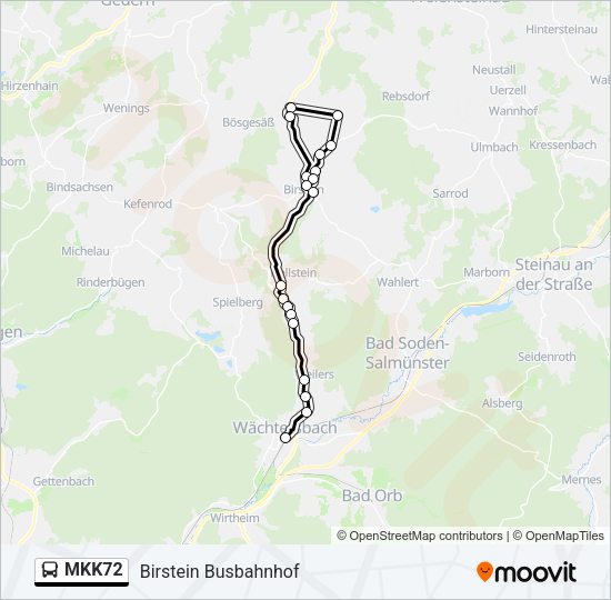 MKK72 Bus Line Map