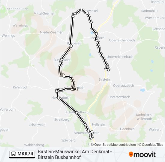 MKK74 Bus Line Map