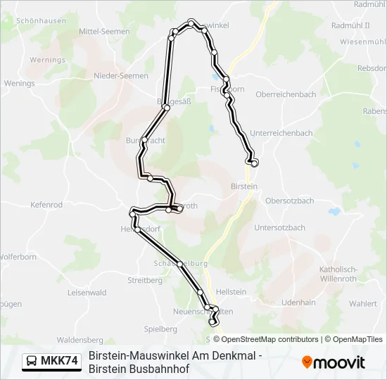 MKK74 Bus Line Map