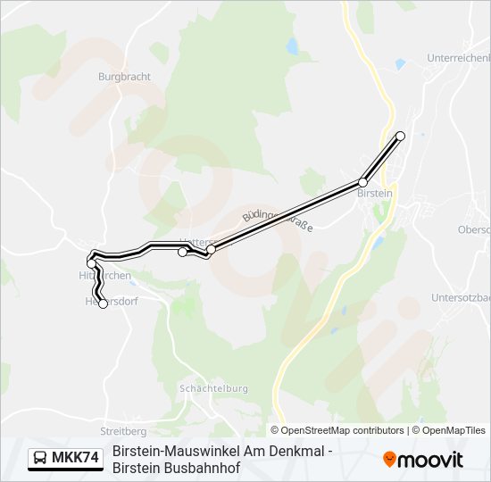MKK74 Bus Line Map