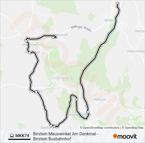 MKK74 Bus Line Map
