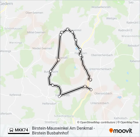 MKK74 Bus Line Map