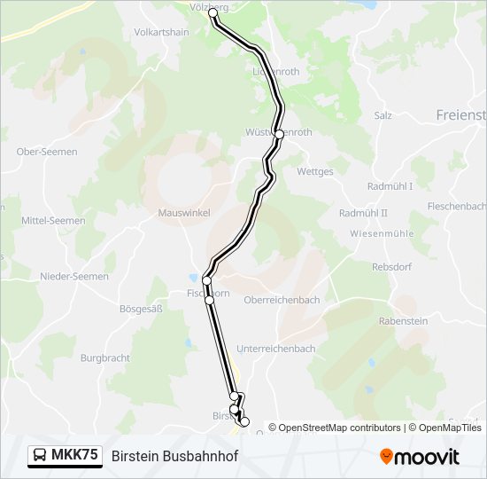 MKK75 Bus Line Map