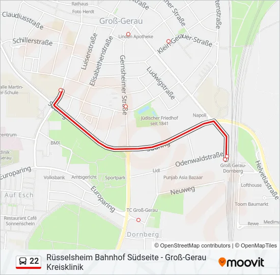 22 Bus Line Map