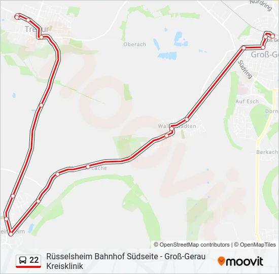 22 Bus Line Map
