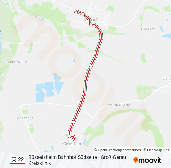 22 Bus Line Map