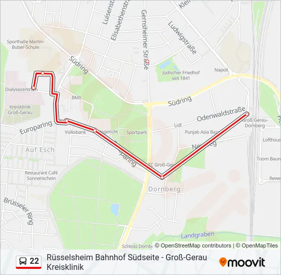 22 Bus Line Map