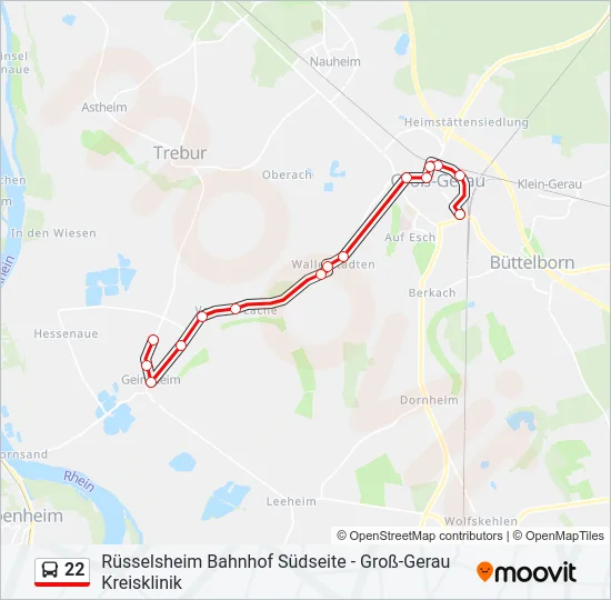 22 Bus Line Map