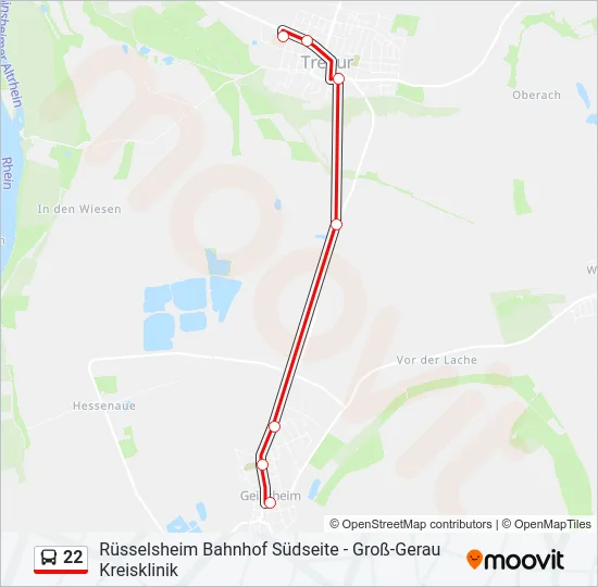22 Bus Line Map