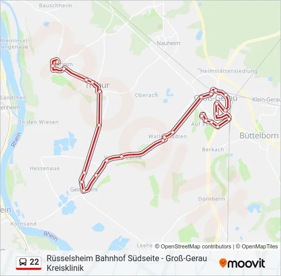 22 Bus Line Map