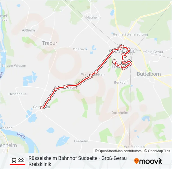 22 Bus Line Map